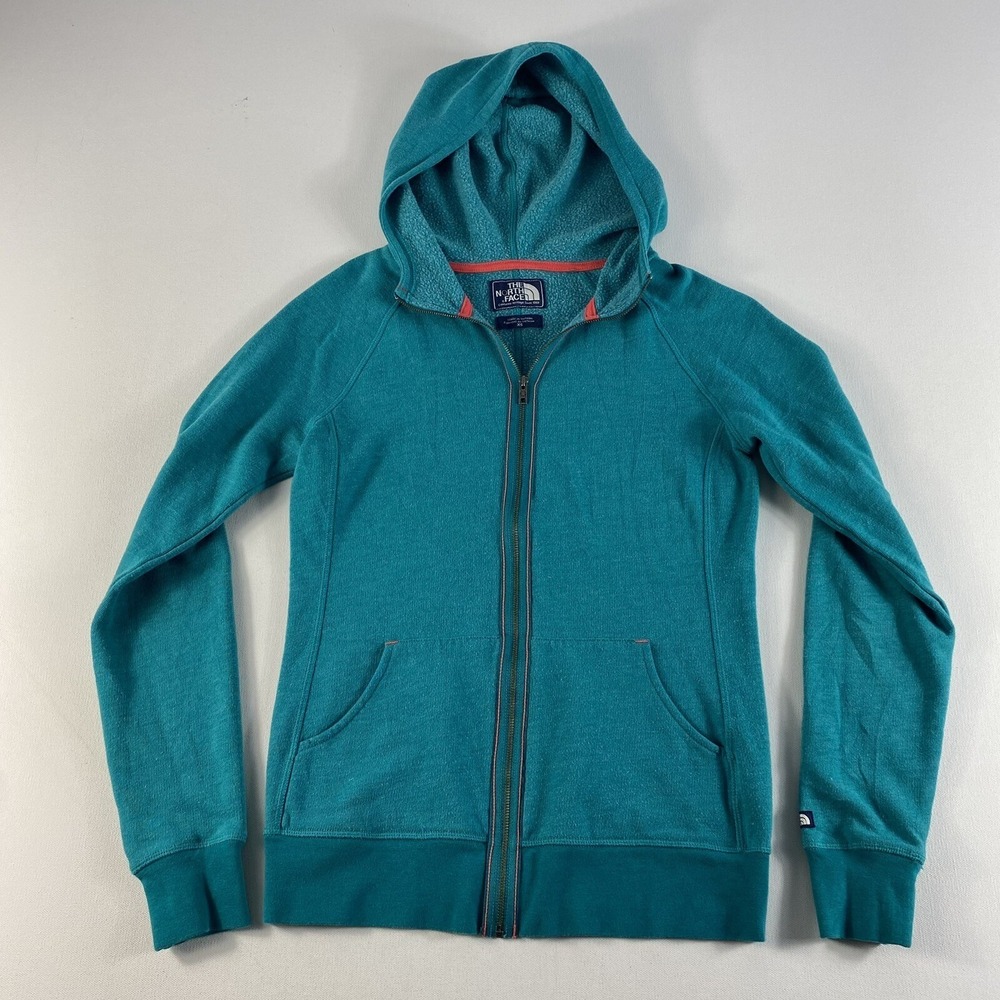 The North‎ Face Full Zip Jacket Women's XS Hooded Sweater Sweatshirt Teal Ladies